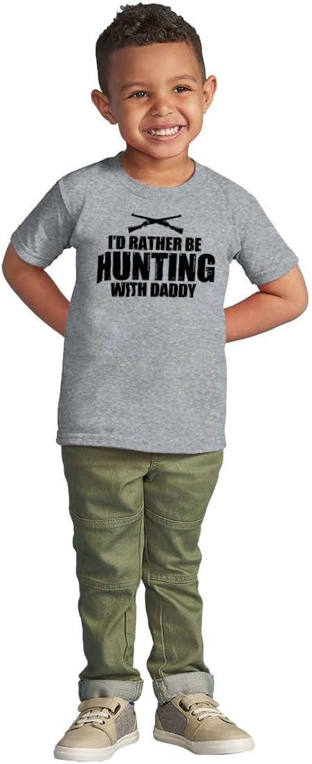 imageBrisco Brands Id Rather Be Hunting with Daddy Toddler Boy Girl T ShirtHeather