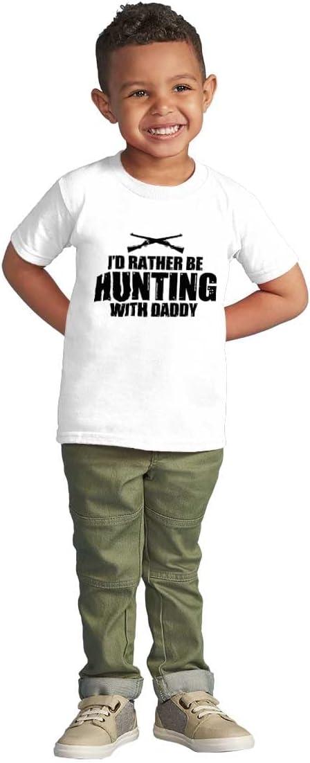 imageBrisco Brands Id Rather Be Hunting with Daddy Toddler Boy Girl T ShirtWhite