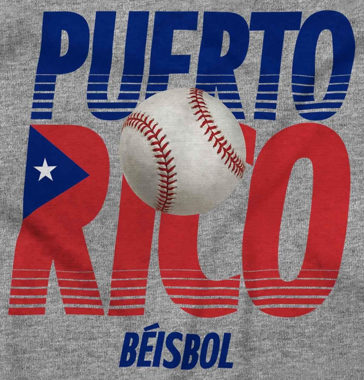 imageBrisco Brands Puerto Rico Pride Baseball PR Sports Baby Romper Boys or GirlsHeather