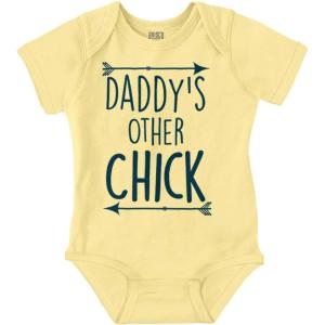 Brisco Brands Daddy’s Other Chick Boho Arrows Baby Bodysuit Jumper Girls(Banana)