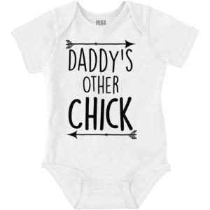 Brisco Brands Daddy’s Other Chick Boho Arrows Baby Bodysuit Jumper Girls(White)