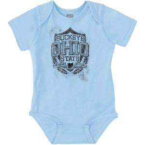 Brisco Brands Ohio OH Motto State Souvenir Baby Romper Boys or Girls(Light Blue)