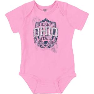 Brisco Brands Ohio OH Motto State Souvenir Baby Romper Boys or Girls(Pink)