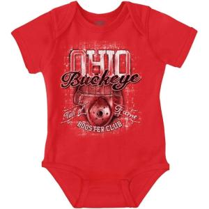 Brisco Brands Ohio Proud Local Hall of Fame Club Baby Romper Boys or Girls(Red)
