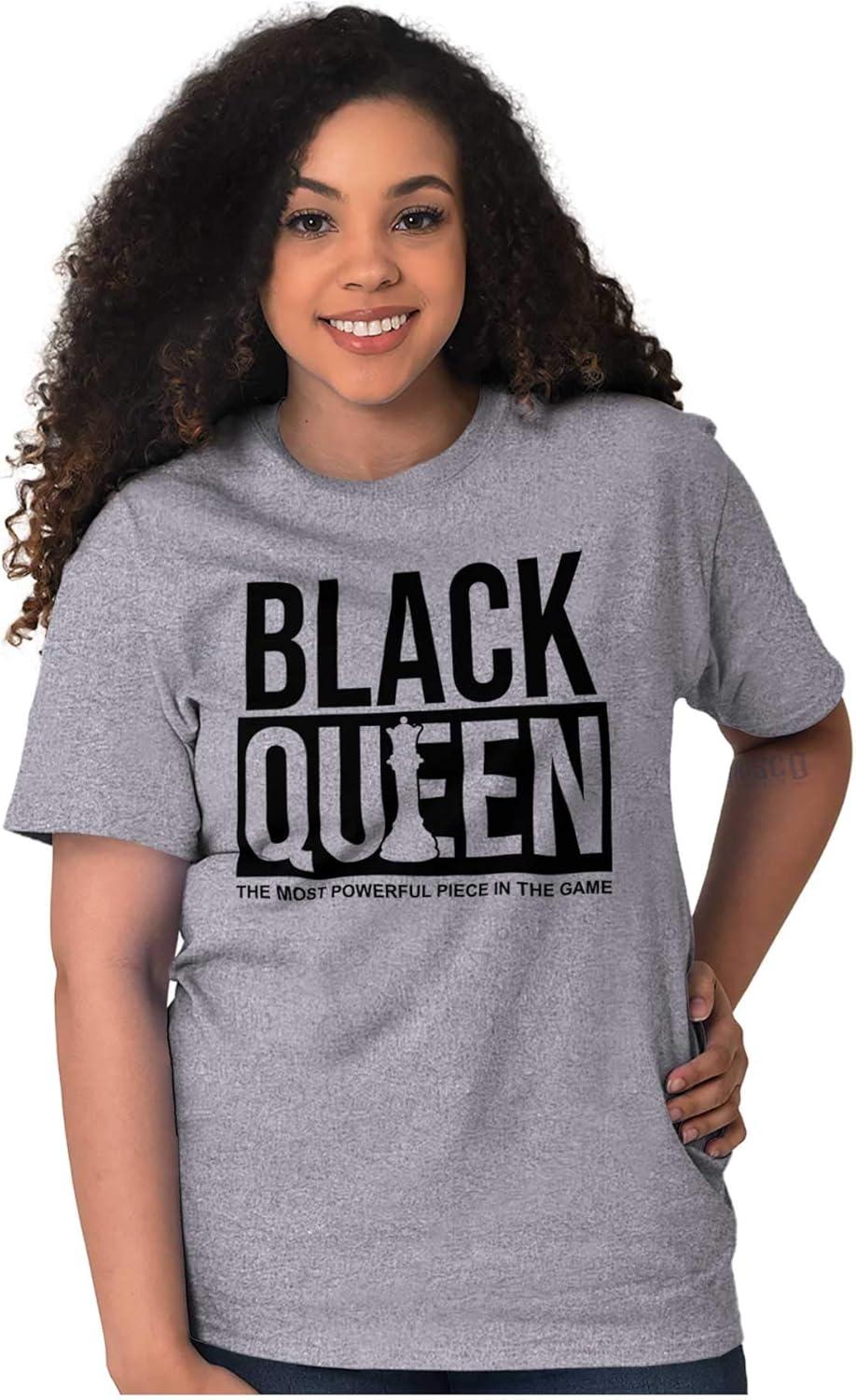 imageBlack Queen Dope Melanated Feminist Womens Graphic T Shirt TeesSport Grey