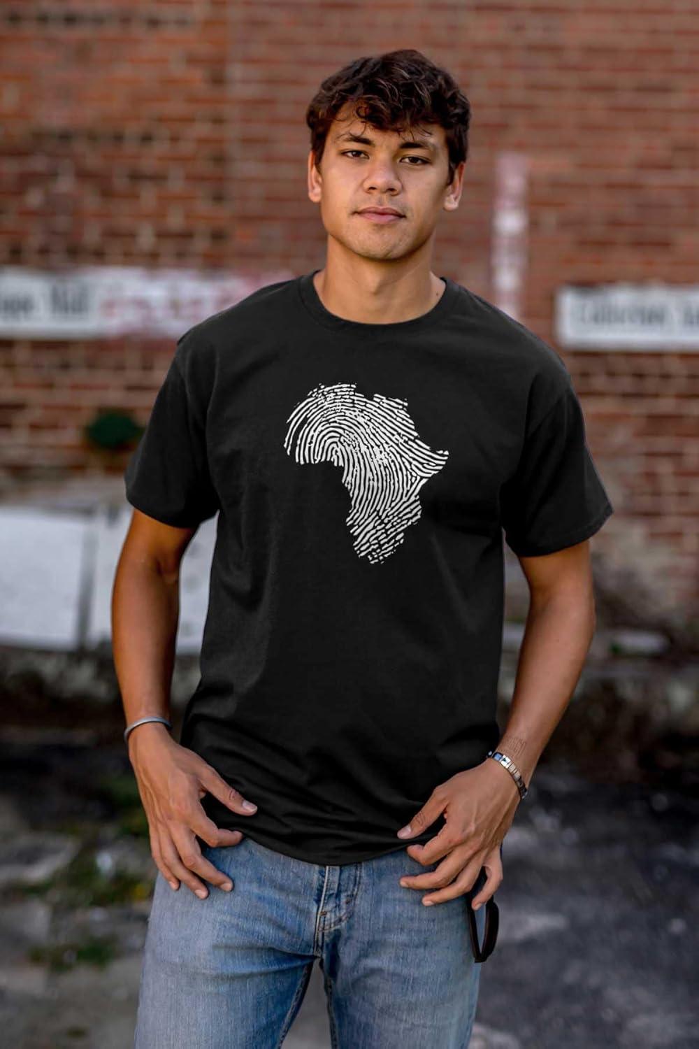 imageBrisco Brands African Roots Black DNA Thumbprint Graphic T Shirt Men or WomenBlack