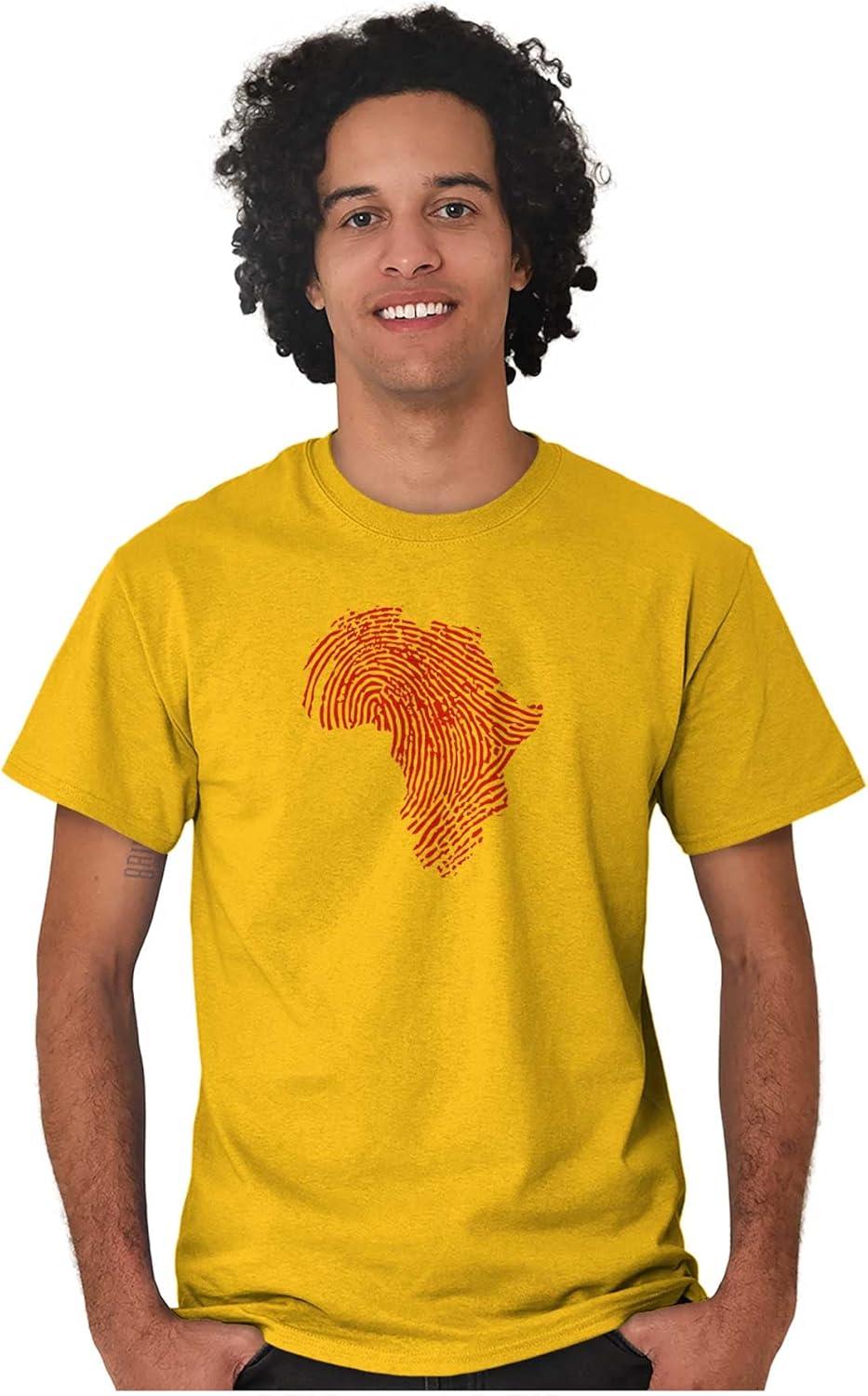 imageBrisco Brands African Roots Black DNA Thumbprint Graphic T Shirt Men or WomenGold