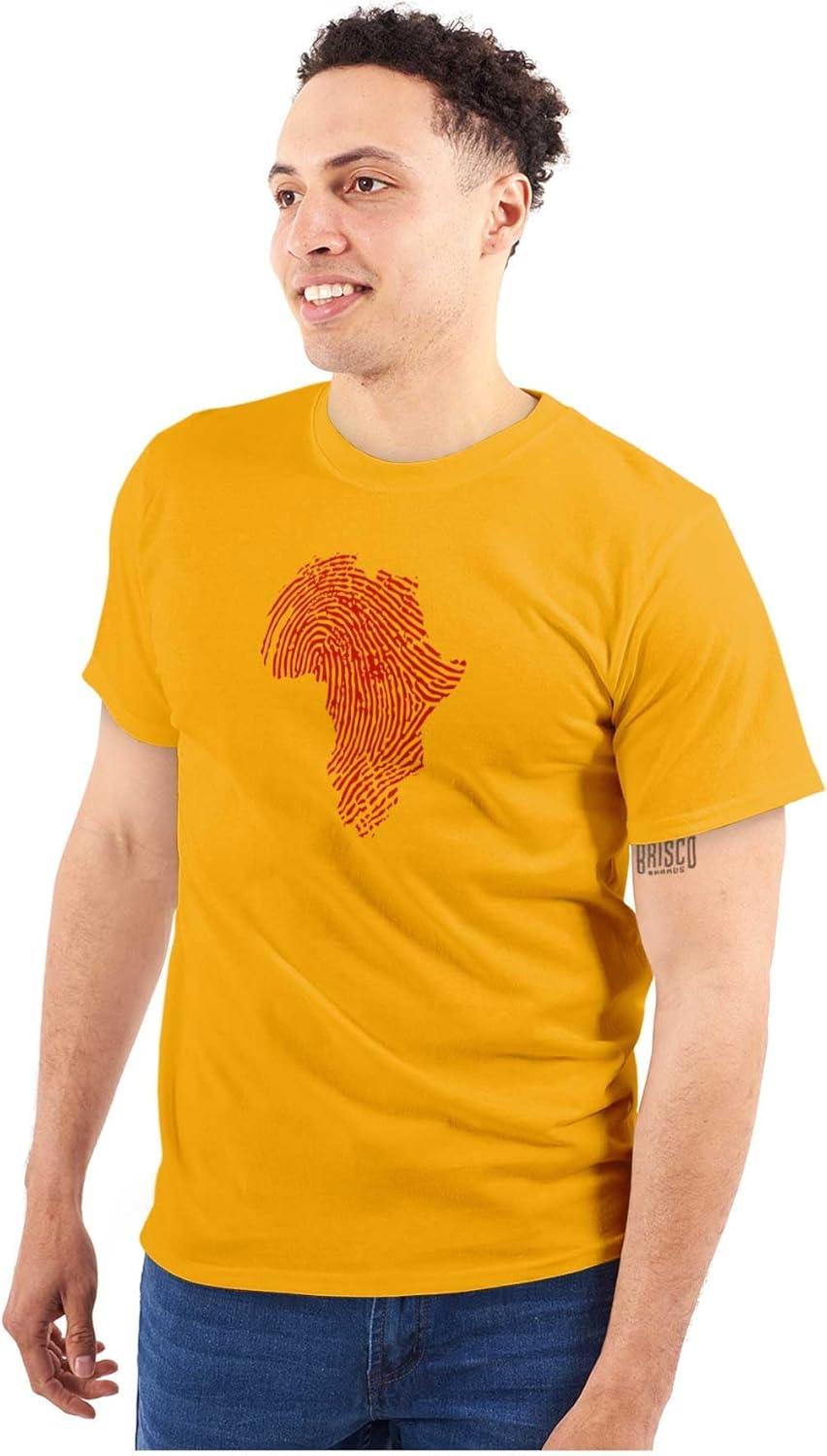imageBrisco Brands African Roots Black DNA Thumbprint Graphic T Shirt Men or WomenGold