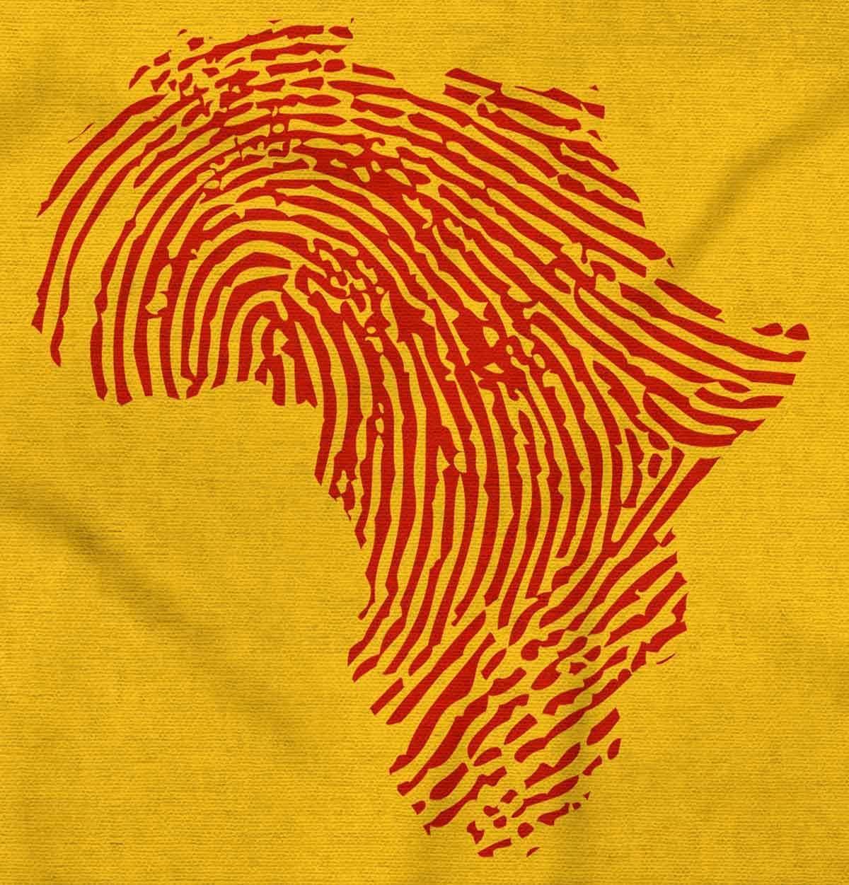 imageBrisco Brands African Roots Black DNA Thumbprint Graphic T Shirt Men or WomenGold