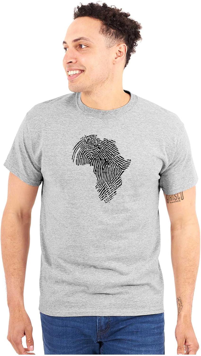 imageBrisco Brands African Roots Black DNA Thumbprint Graphic T Shirt Men or WomenSport Grey
