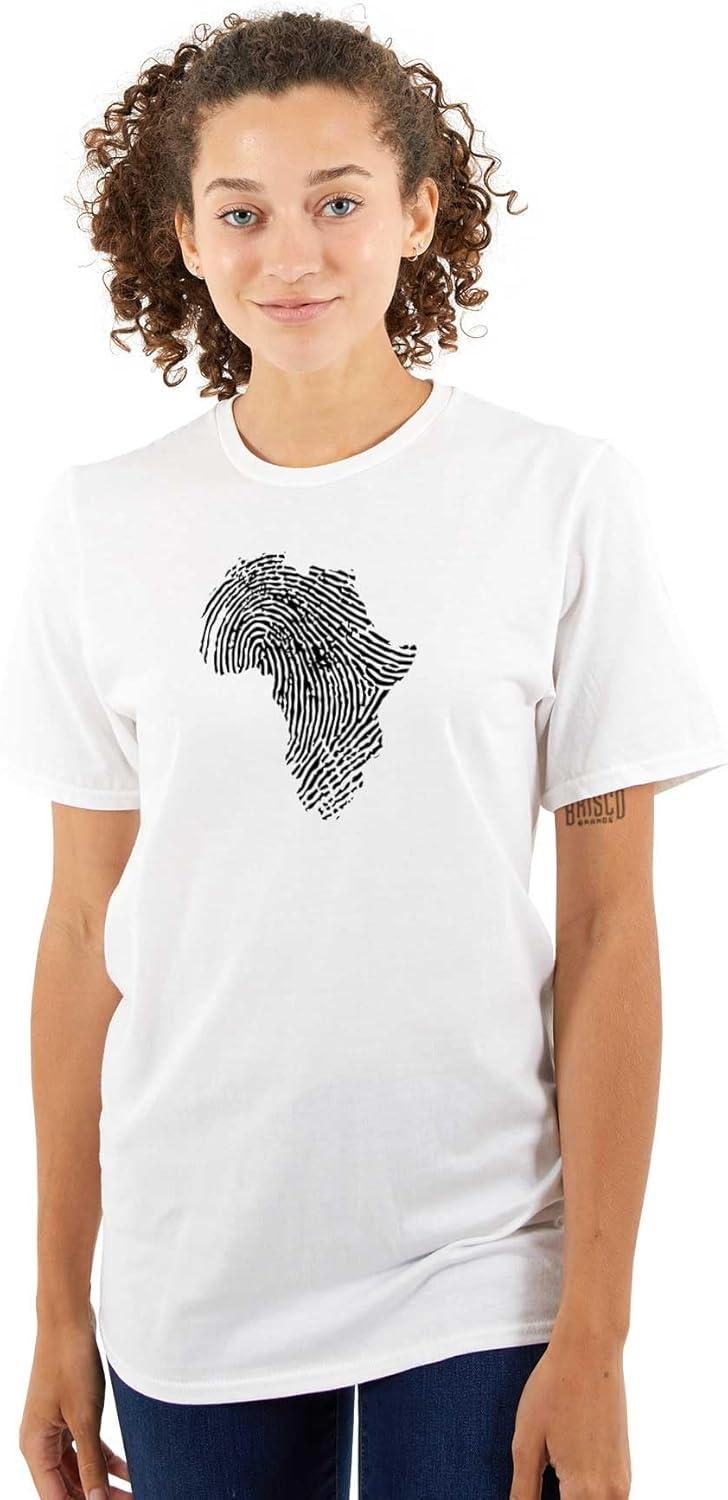 imageBrisco Brands African Roots Black DNA Thumbprint Graphic T Shirt Men or WomenWhite