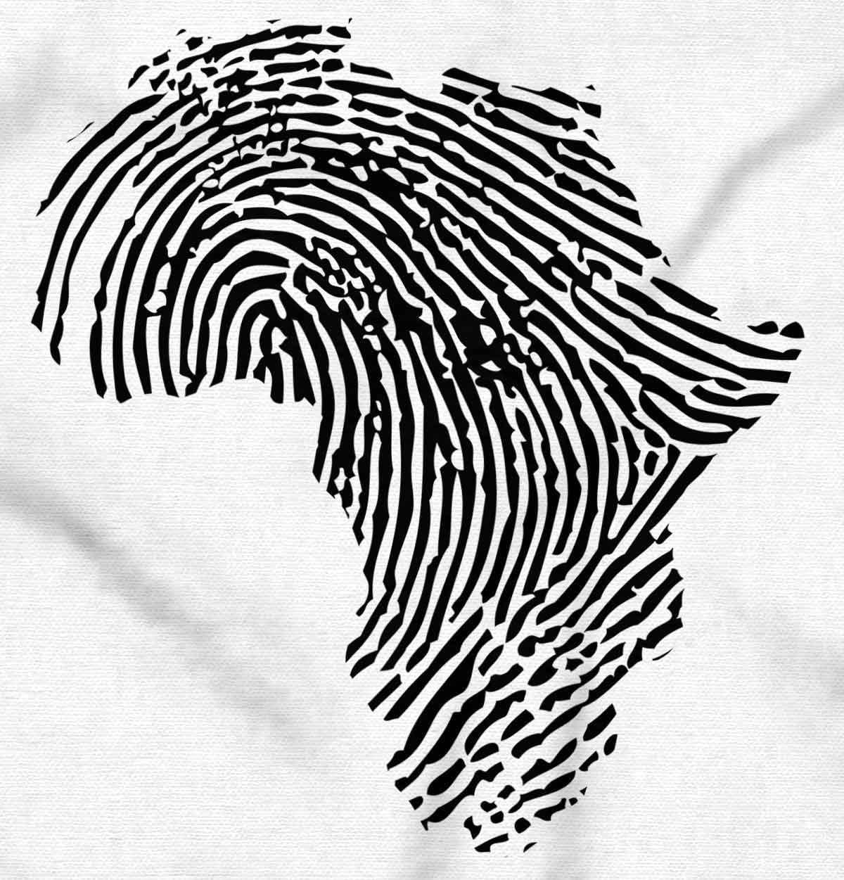 imageBrisco Brands African Roots Black DNA Thumbprint Graphic T Shirt Men or WomenWhite