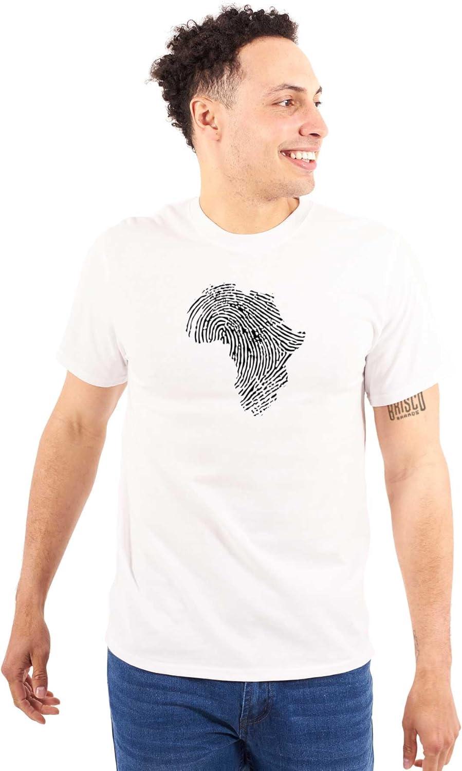 imageBrisco Brands African Roots Black DNA Thumbprint Graphic T Shirt Men or WomenWhite