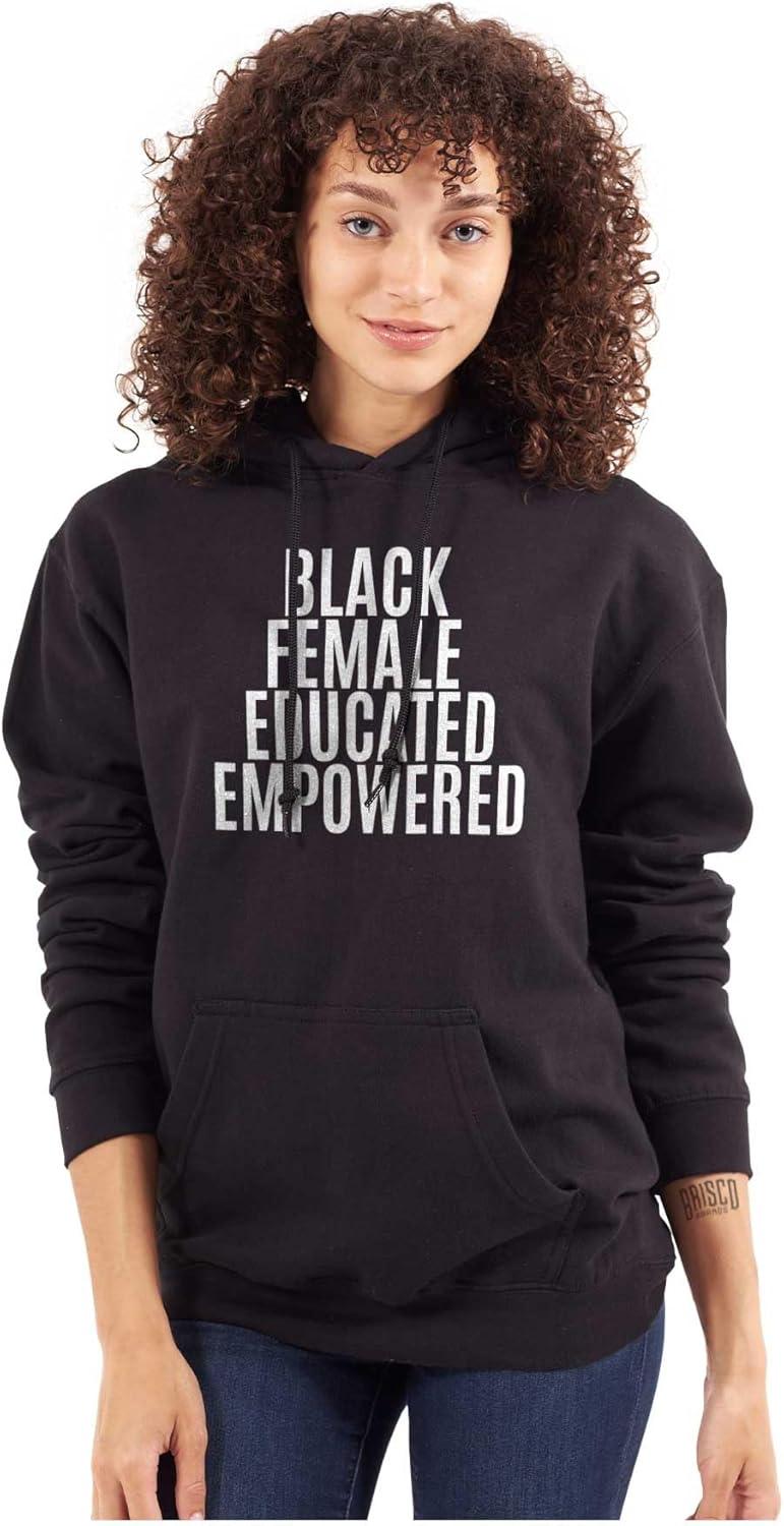 imageBrisco Brands Black Educated Empowered Feminist Hoodie Sweatshirt WomenBlack