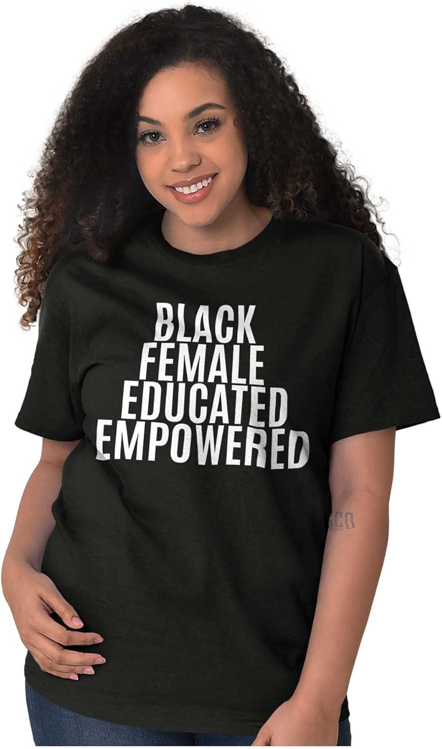 imageBrisco Brands Black Educated Empowered Feminist Womens Graphic T Shirt TeesBlack