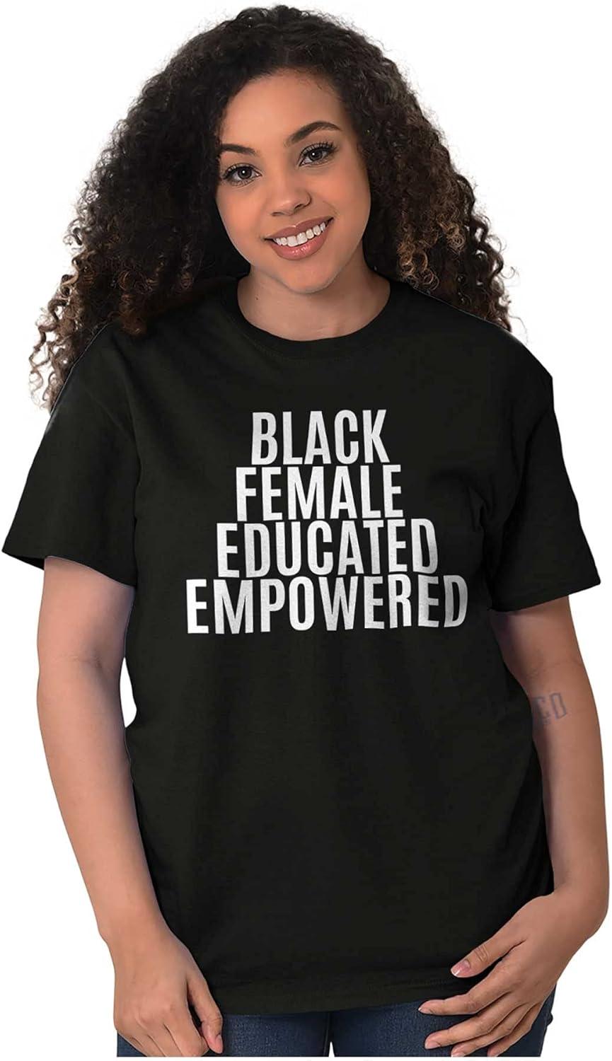 imageBrisco Brands Black Educated Empowered Feminist Womens Graphic T Shirt TeesBlack