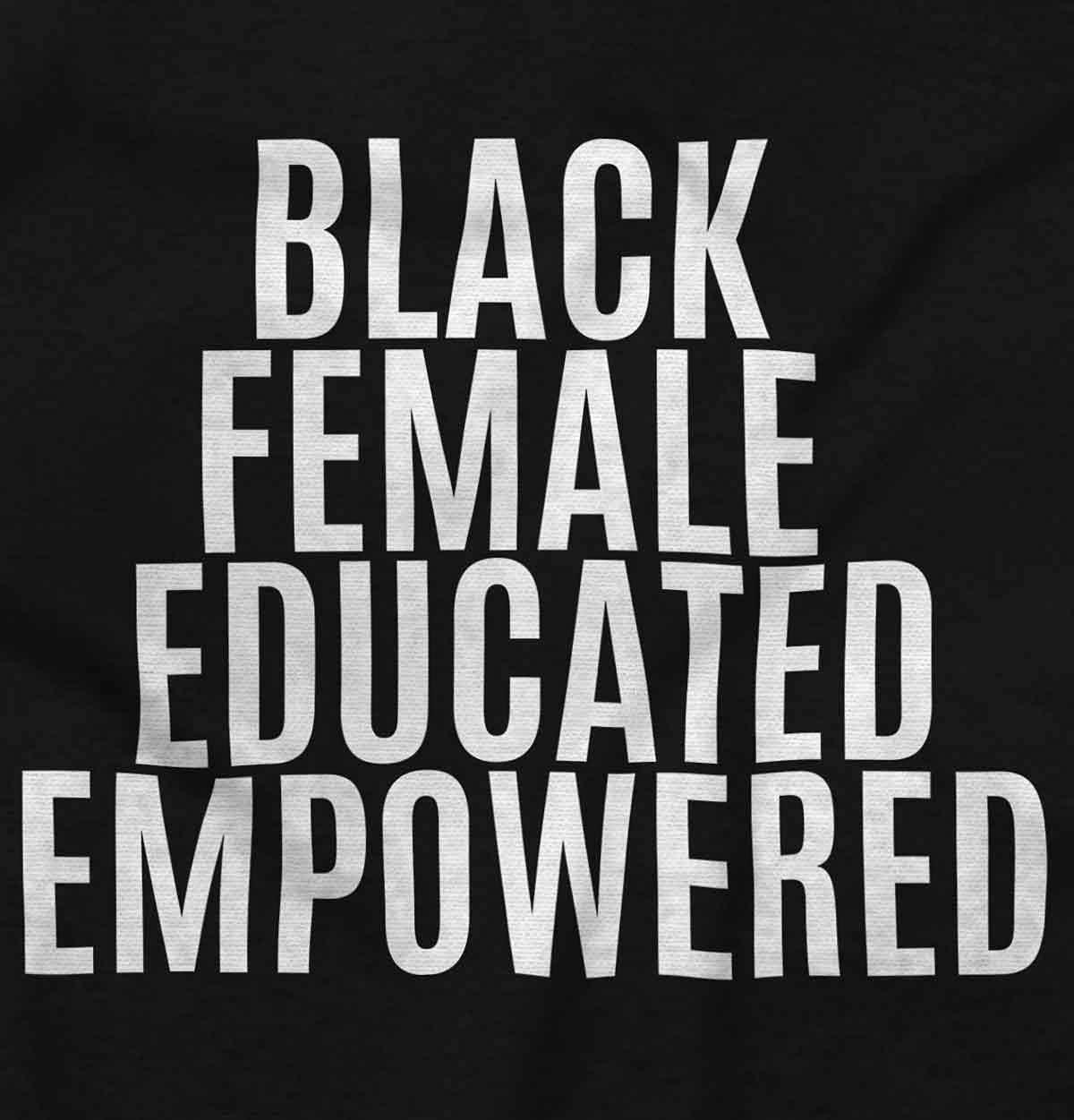 imageBrisco Brands Black Educated Empowered Feminist Womens Graphic T Shirt TeesBlack
