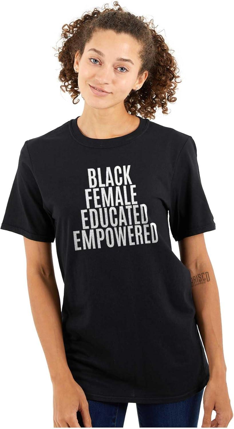imageBrisco Brands Black Educated Empowered Feminist Womens Graphic T Shirt TeesBlack