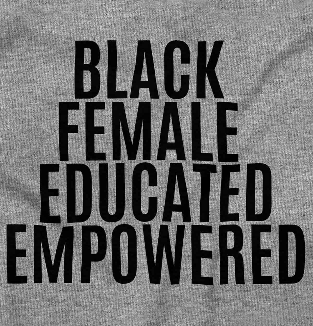 imageBrisco Brands Black Educated Empowered Feminist Womens Graphic T Shirt TeesSport Grey