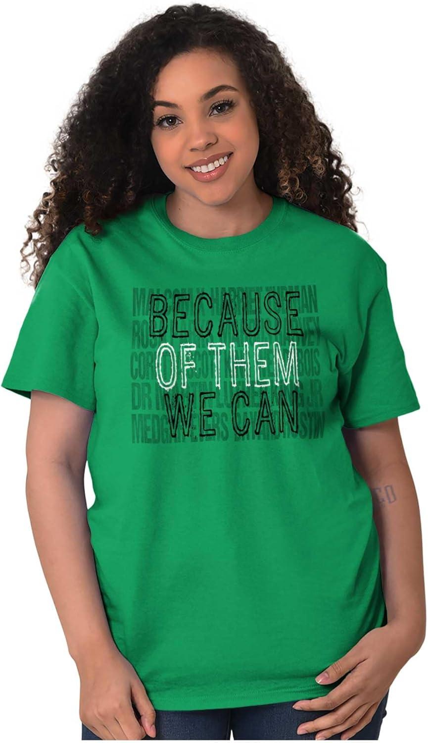 imageBrisco Brands Black History Because of Them We Can Graphic T Shirt Men or WomenAntique Irish Green