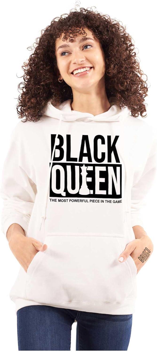 imageBrisco Brands Black Queen Dope Melanated Feminist Hoodie Sweatshirt WomenWhite