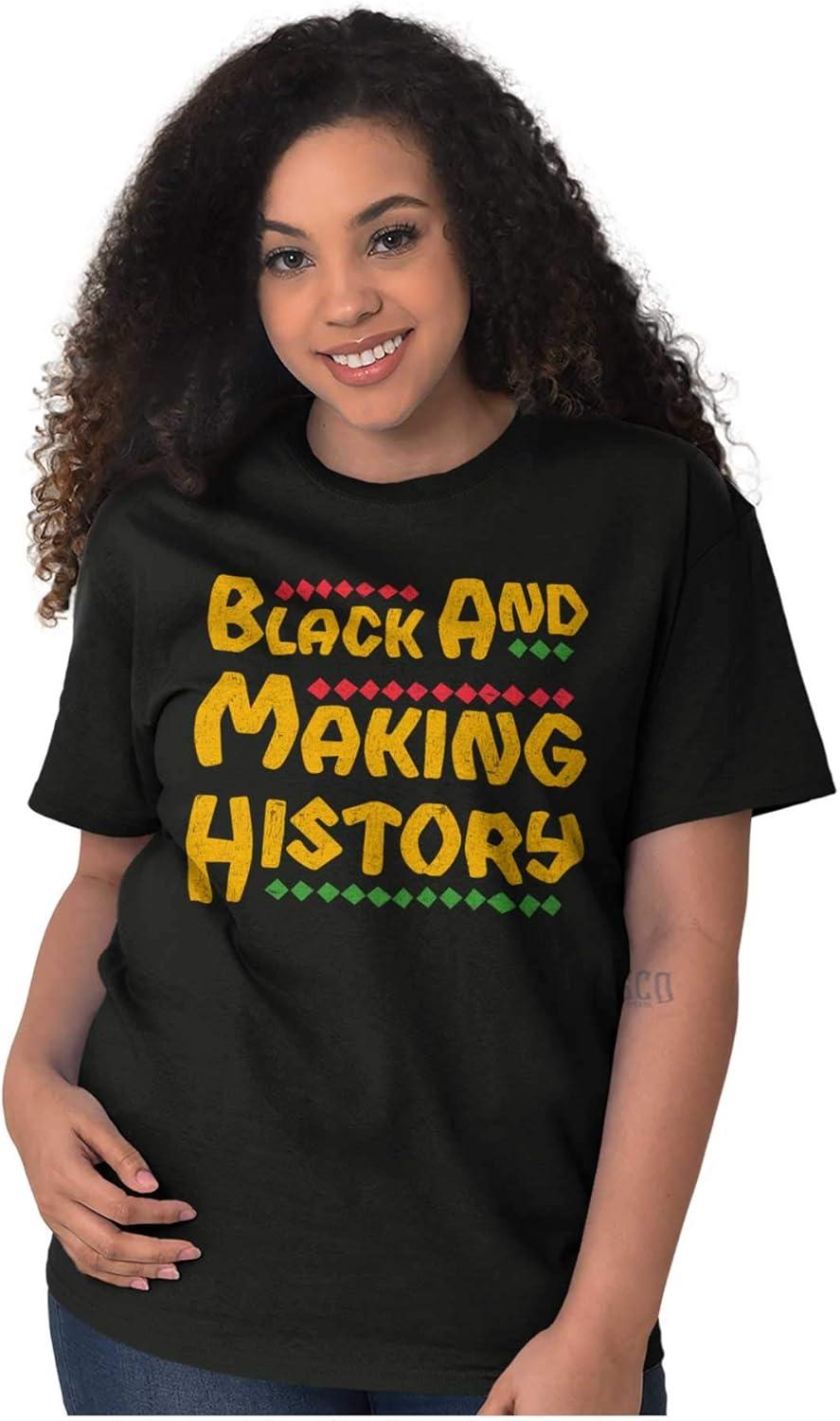 imageBrisco Brands Black and Making History BHM Pride Graphic T Shirt Men or WomenBlack