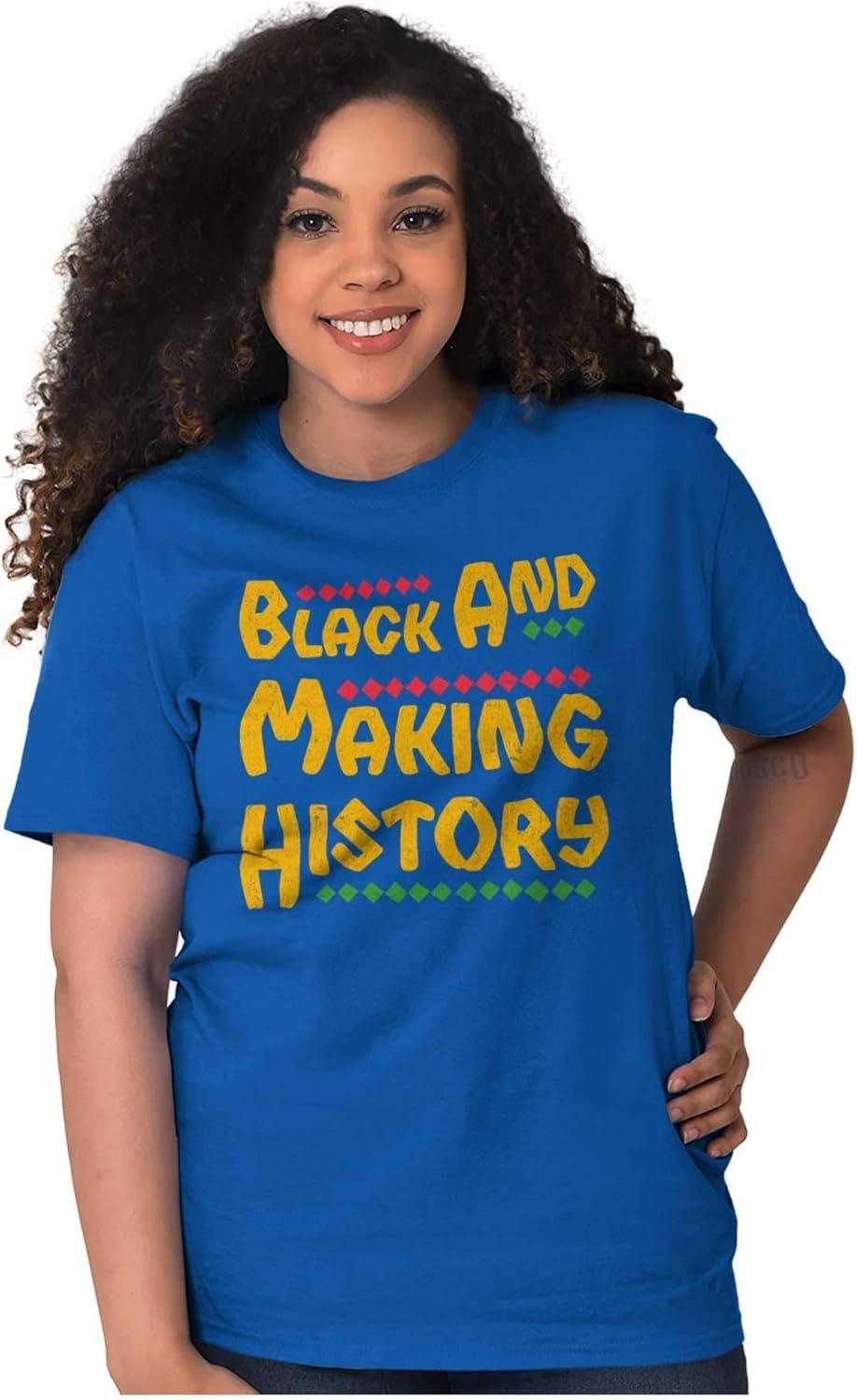 imageBrisco Brands Black and Making History BHM Pride Graphic T Shirt Men or WomenRoyal