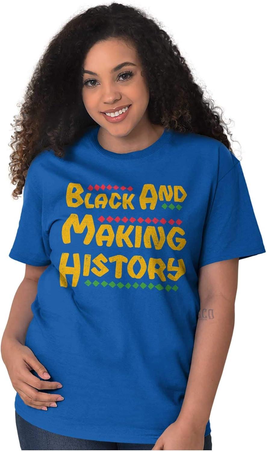 imageBrisco Brands Black and Making History BHM Pride Graphic T Shirt Men or WomenRoyal