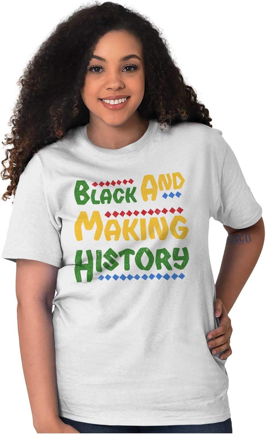 imageBrisco Brands Black and Making History BHM Pride Graphic T Shirt Men or WomenWhite