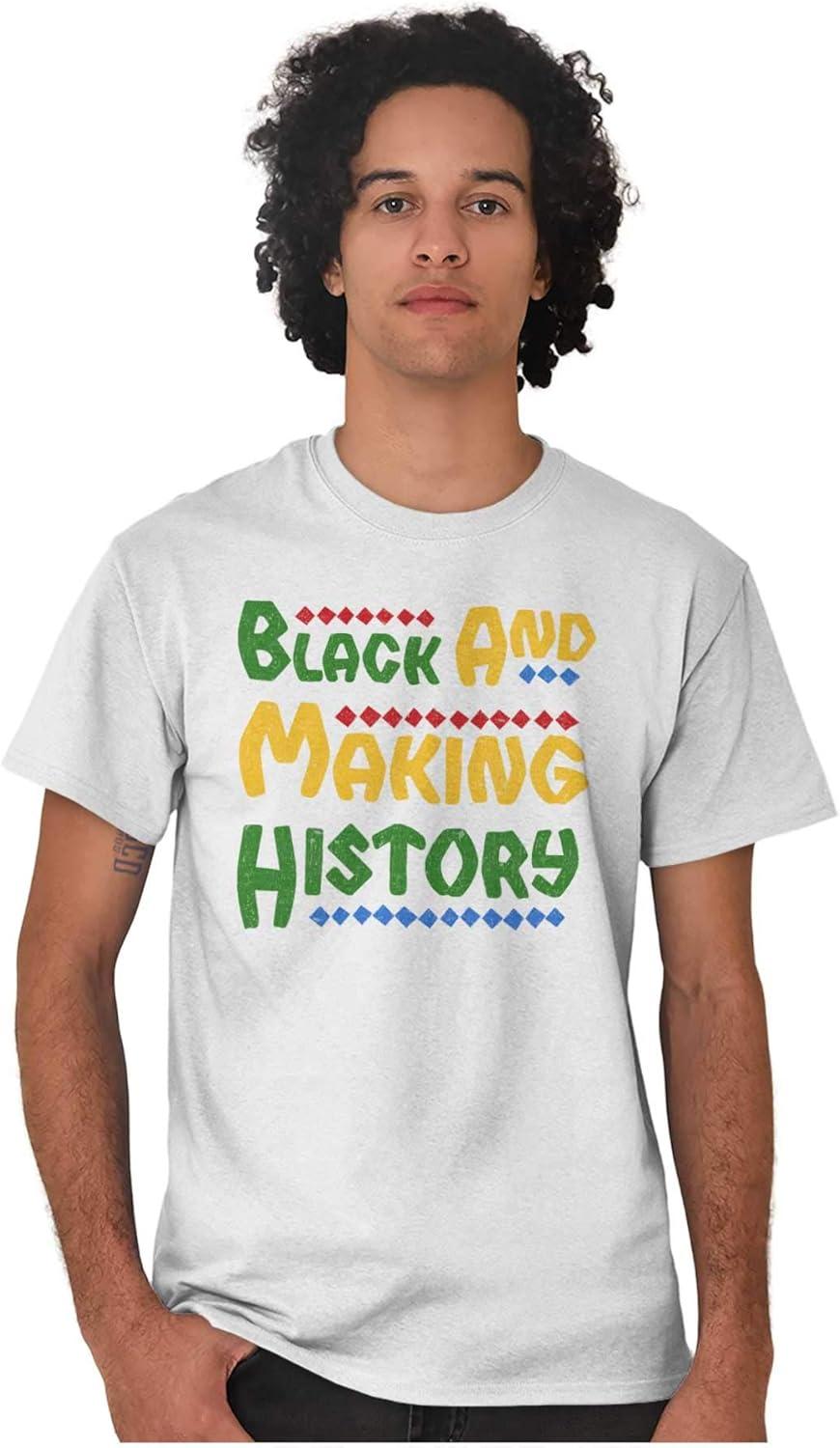 imageBrisco Brands Black and Making History BHM Pride Graphic T Shirt Men or WomenWhite