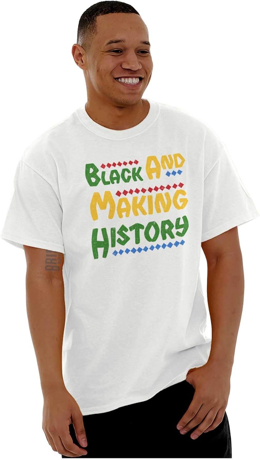 imageBrisco Brands Black and Making History BHM Pride Graphic T Shirt Men or WomenWhite