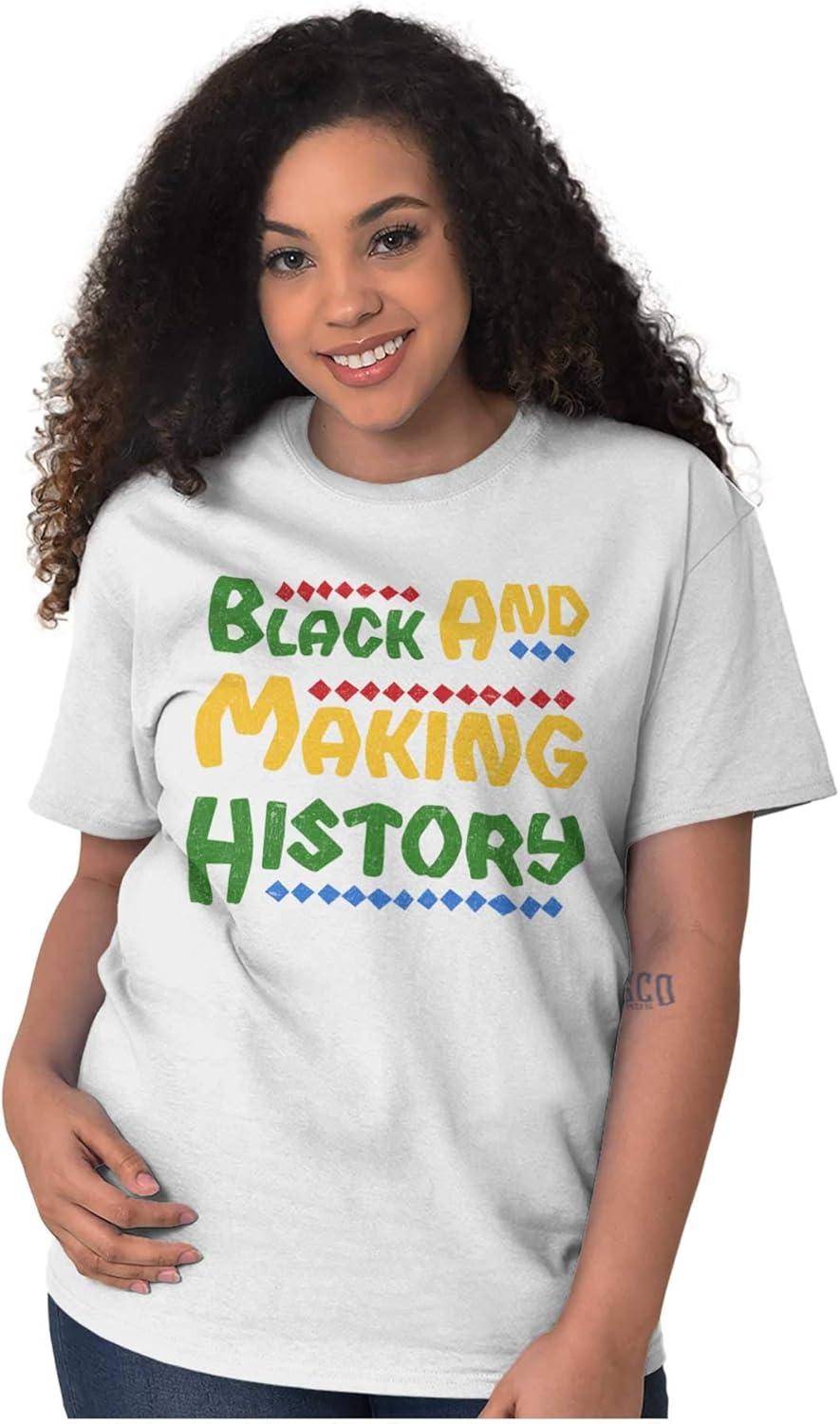 imageBrisco Brands Black and Making History BHM Pride Graphic T Shirt Men or WomenWhite