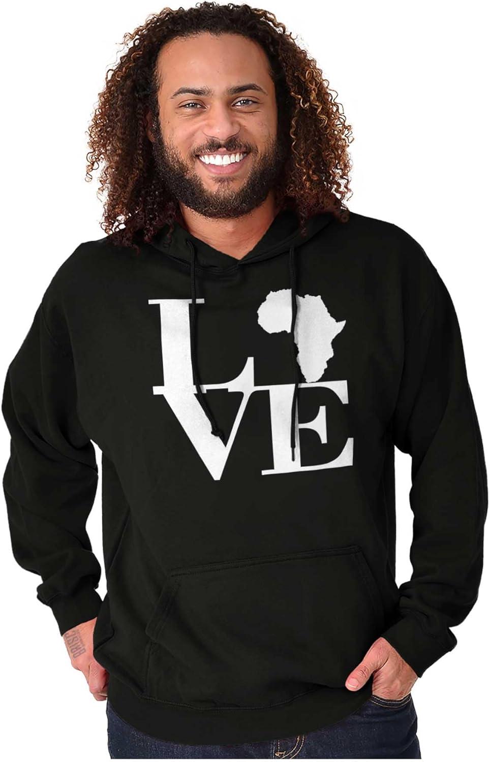 imageBrisco Brands Love Africa Map Black African Pride Hoodie Sweatshirt Women MenBlack