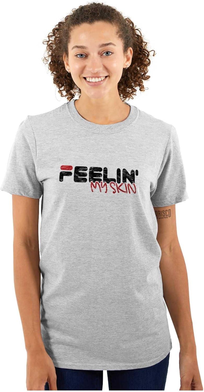 imageFeelin My Skin Melanin Black Pride Graphic T Shirt Men or WomenSport Grey