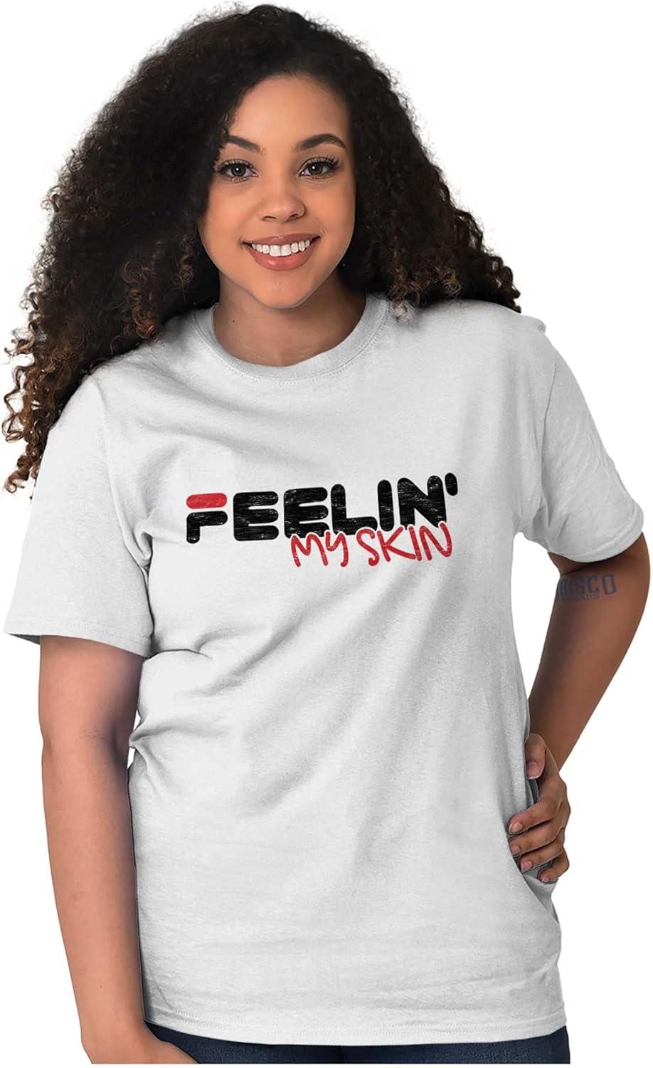 imageFeelin My Skin Melanin Black Pride Graphic T Shirt Men or WomenWhite