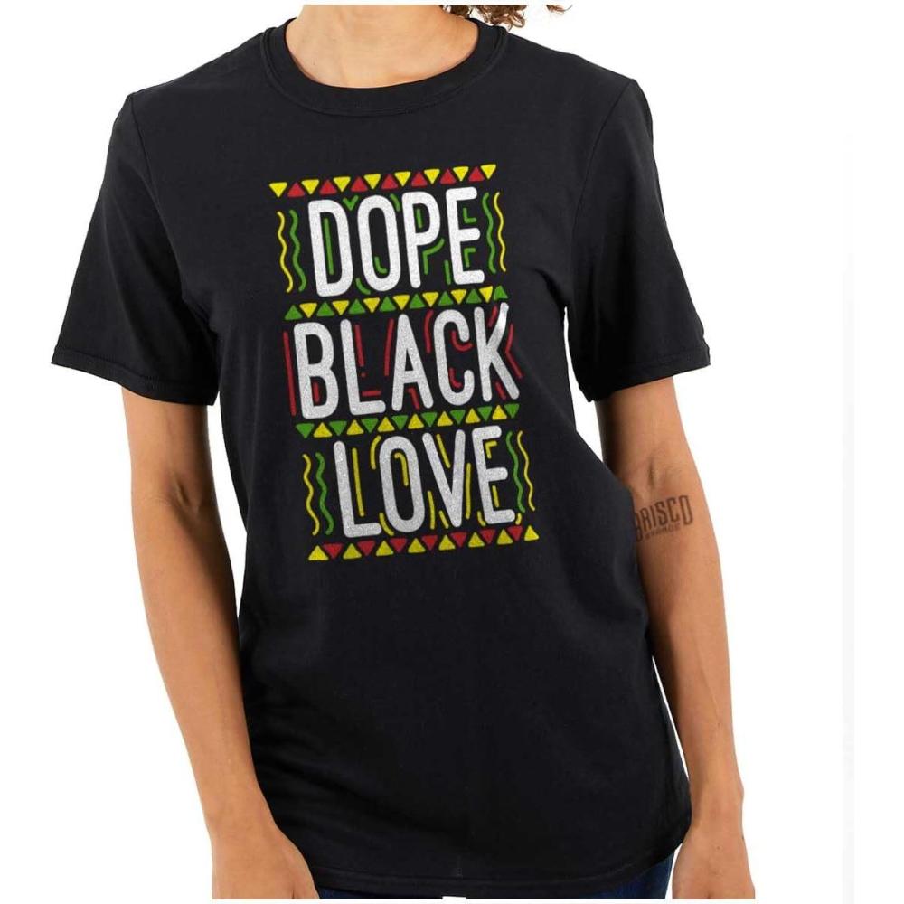 imageBlack History Month Dope Black Love Womens Graphic T Shirt TeesBlack