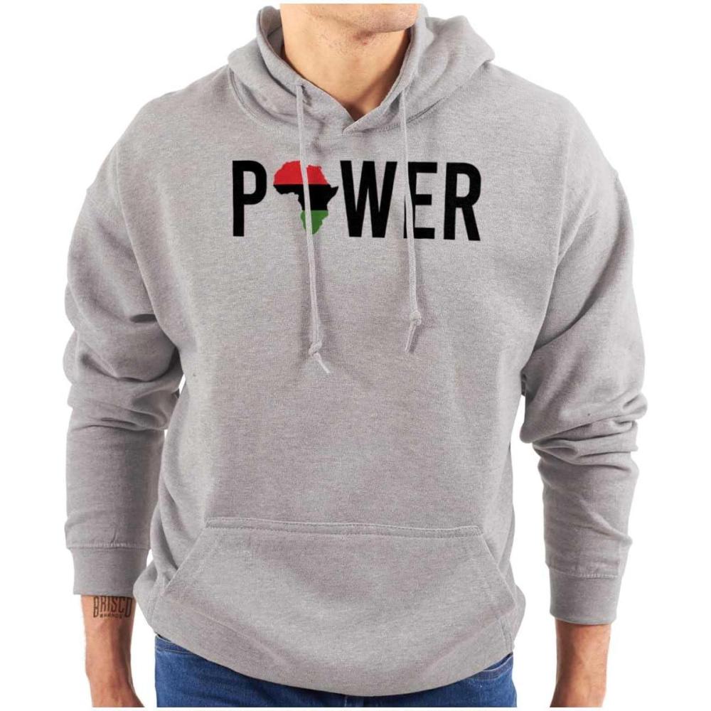 imageBrisco Brands Africa Black Power African Flag Hoodie Sweatshirt Women MenSport Grey