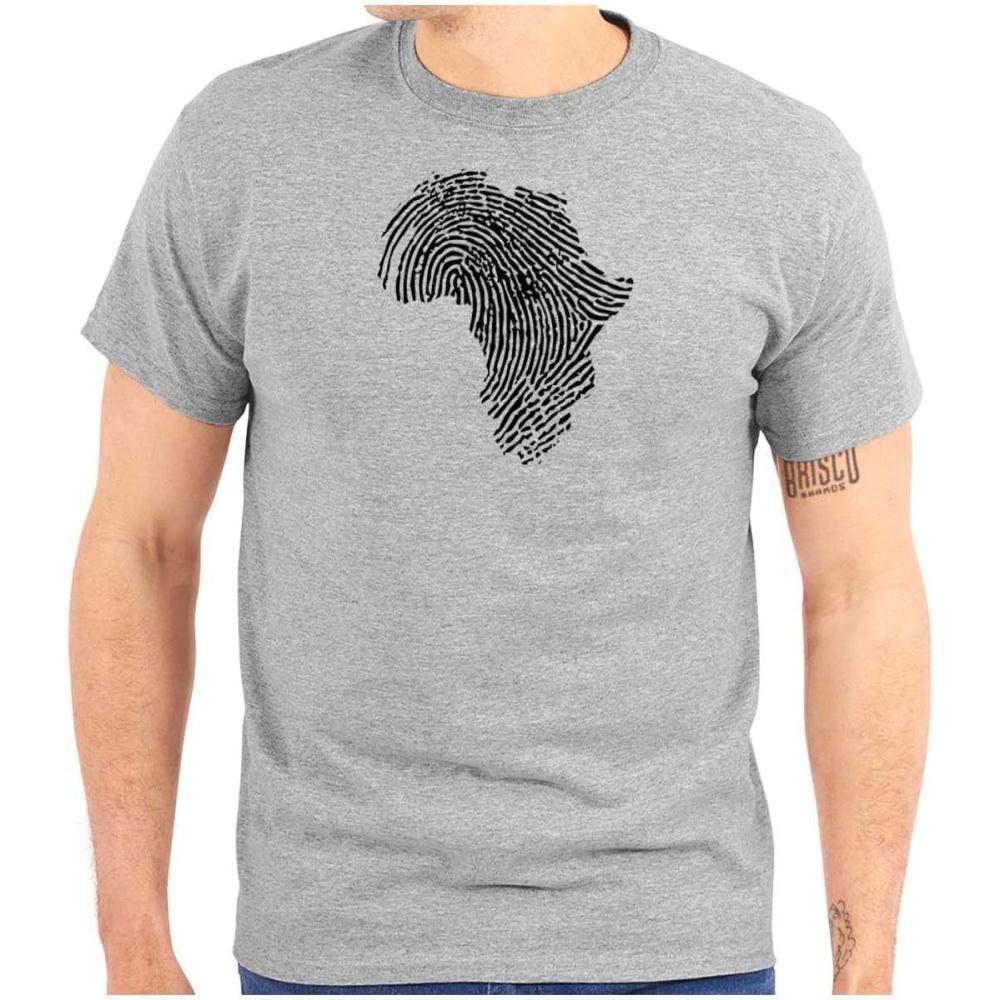 imageBrisco Brands African Roots Black DNA Thumbprint Graphic T Shirt Men or WomenSport Grey