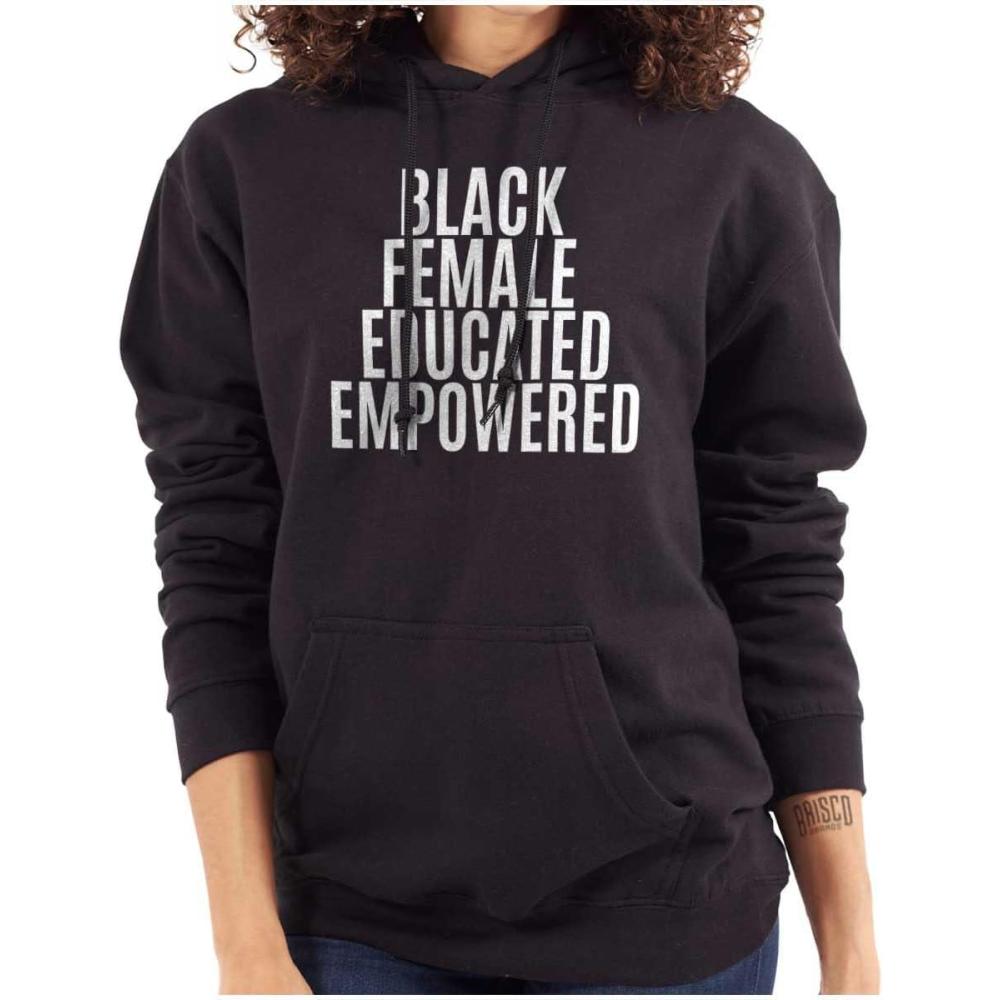 imageBrisco Brands Black Educated Empowered Feminist Hoodie Sweatshirt WomenBlack