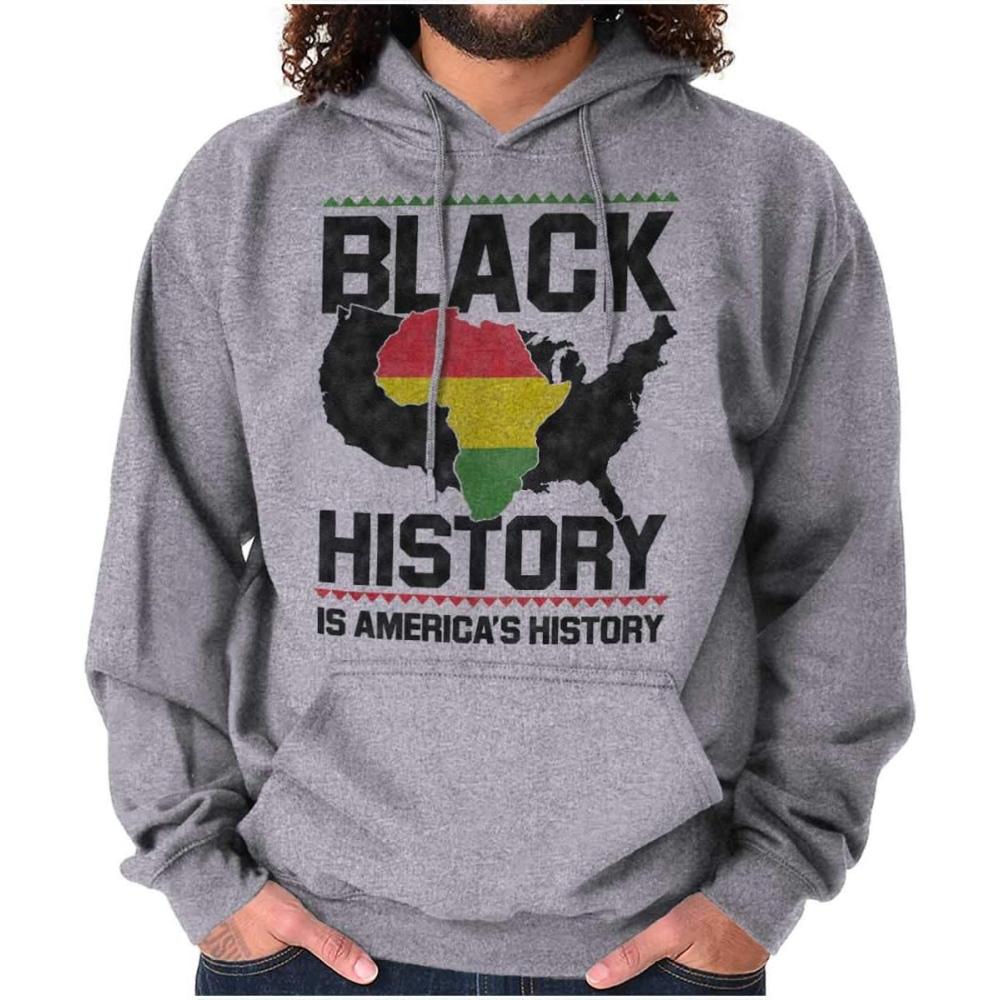 imageBrisco Brands Black History African American Pride Hoodie Sweatshirt Women MenSport Grey