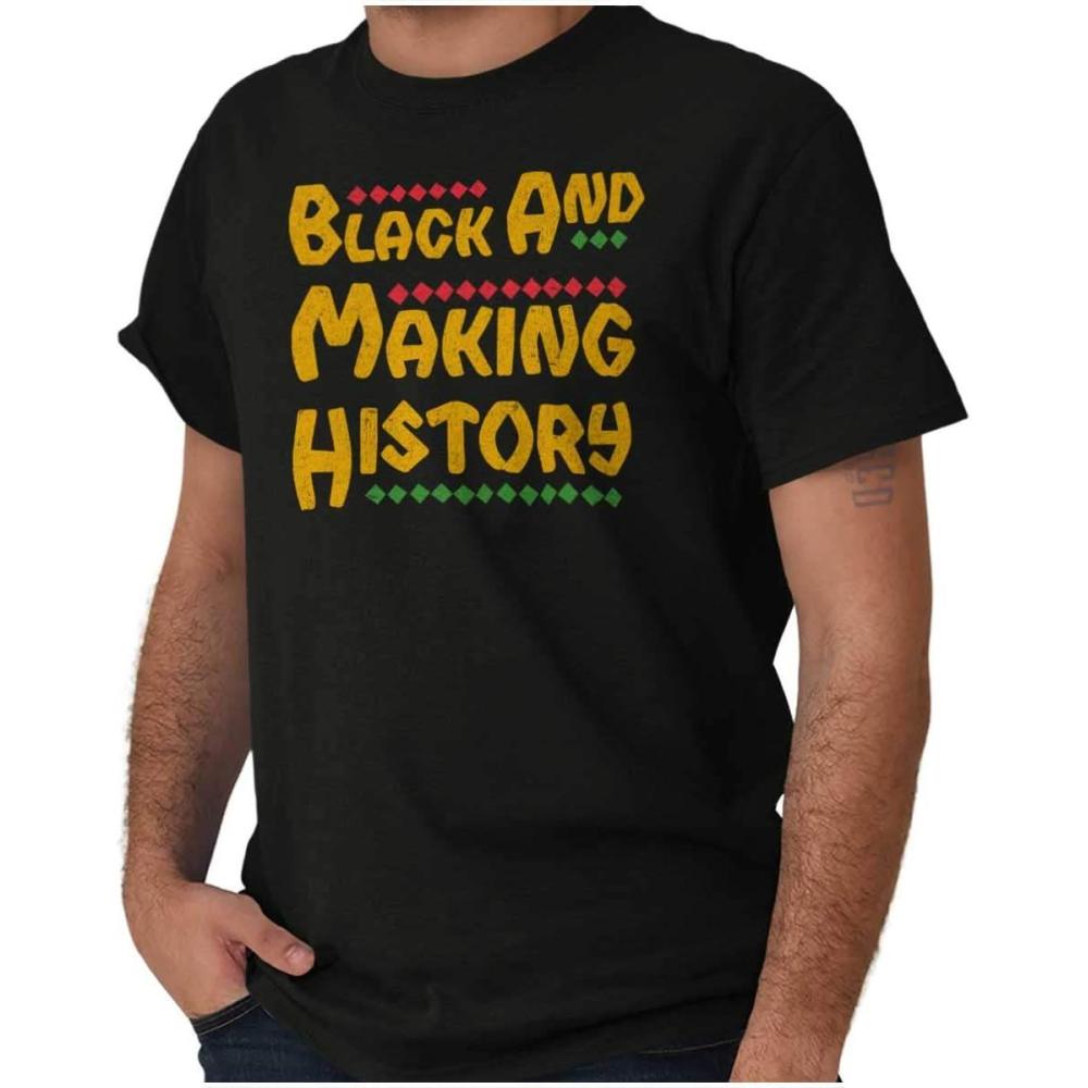 imageBrisco Brands Black and Making History BHM Pride Graphic T Shirt Men or WomenBlack