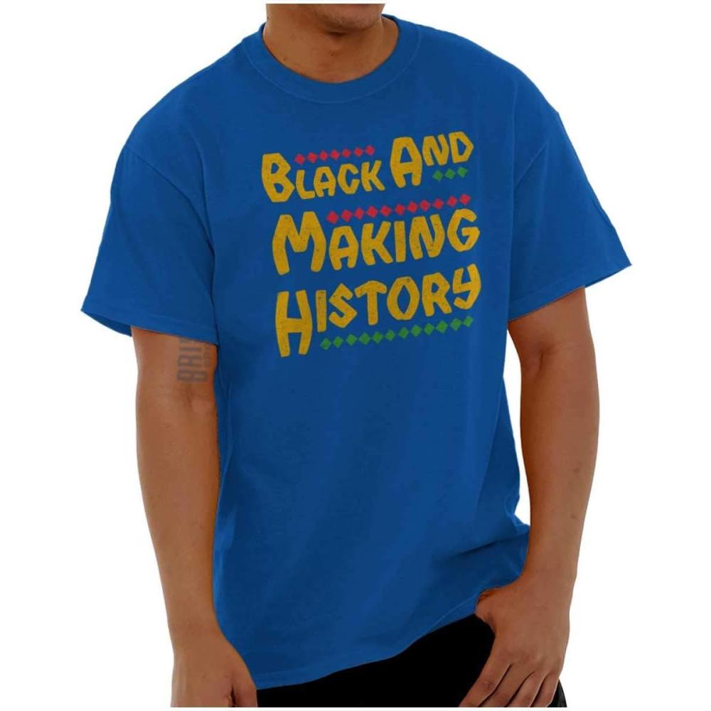 imageBrisco Brands Black and Making History BHM Pride Graphic T Shirt Men or WomenRoyal