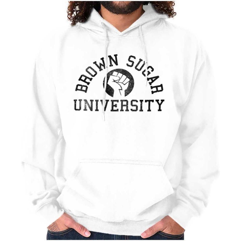 imageBrisco Brands Brown Sugar Cute Black Pride Fist Hoodie Sweatshirt WomenWhite