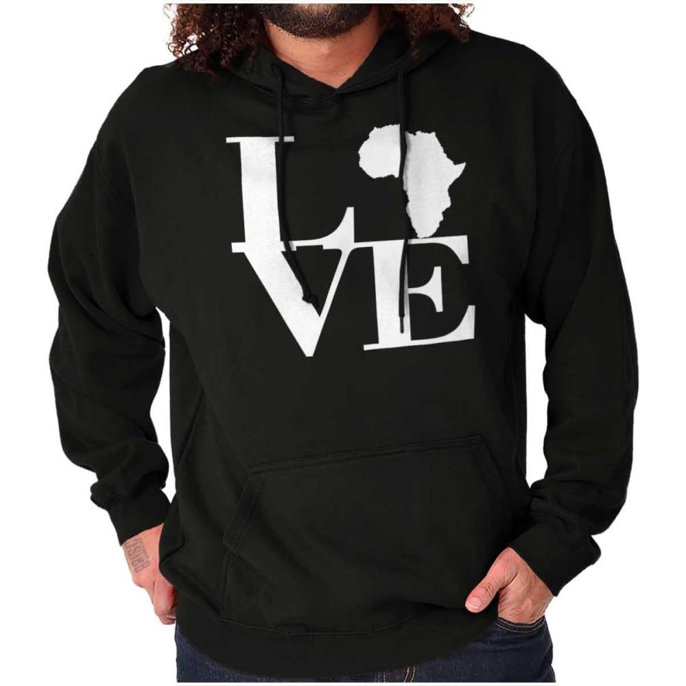 imageBrisco Brands Love Africa Map Black African Pride Hoodie Sweatshirt Women MenBlack
