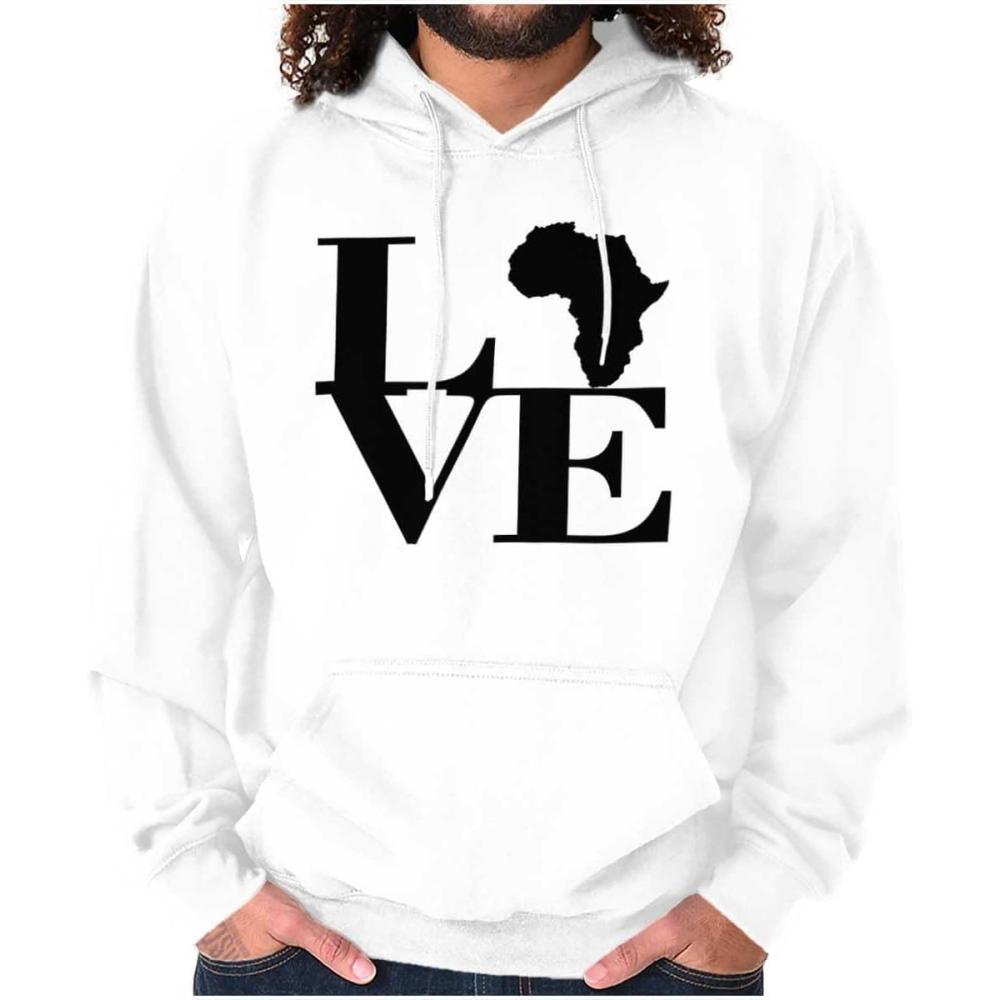 imageBrisco Brands Love Africa Map Black African Pride Hoodie Sweatshirt Women MenWhite