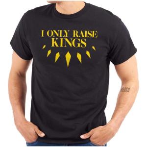 Black Pride I Only Raise Kings Womens Graphic T Shirt Tees(Black)