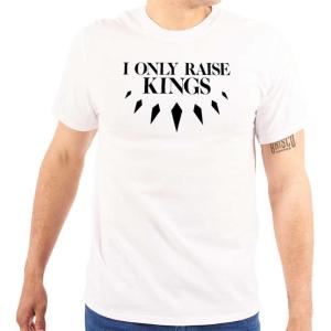 Black Pride I Only Raise Kings Womens Graphic T Shirt Tees(White)