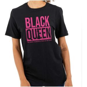 Black Queen Dope Melanated Feminist Womens Graphic T Shirt Tees(Black)