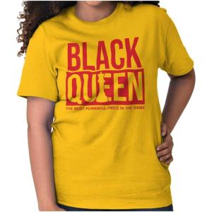 Black Queen Dope Melanated Feminist Womens Graphic T Shirt Tees(Gold)