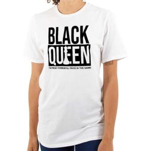Black Queen Dope Melanated Feminist Womens Graphic T Shirt Tees(White)